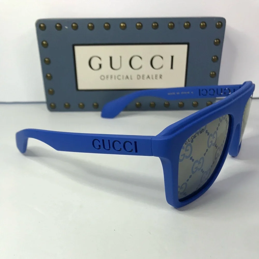 💯 Authentic - NEW Gucci GG1570S - 004 Blue Sunglasses